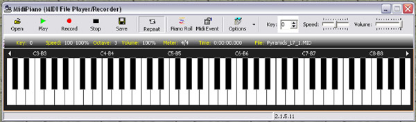 MidiPiano - MIDI File Player/Recorder